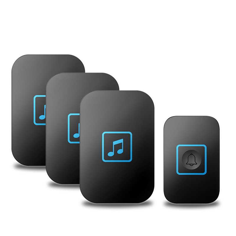 WEMEDA Wireless Doorbell Waterproof Touch Button LED Light Home Smart Cordless Door Ring Bell US EU UK Plug 300M Range 60 Chimes