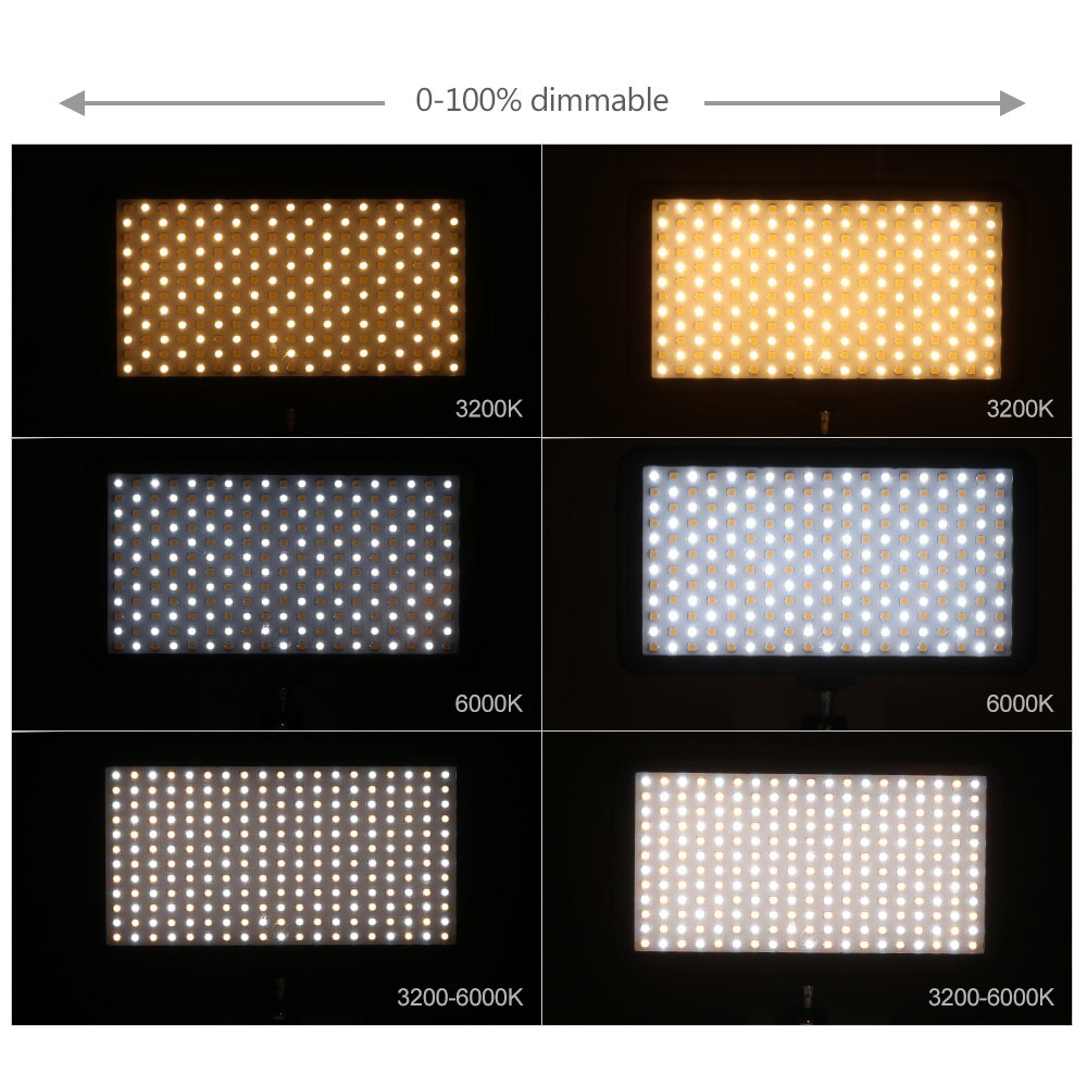 Andoer 228 pièces perles Ultra mince LED vidéo lumière Photo Studio panneau lampe éclairage pour Canon Nikon DSLR 3200K-6000K éclairage
