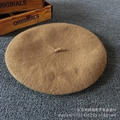 Vinter dam hatt vintage basker ull 32 färger keps pillbox hatt gorras planas hombre hattar basker boinas mujer ull mössa hatt: Kamel