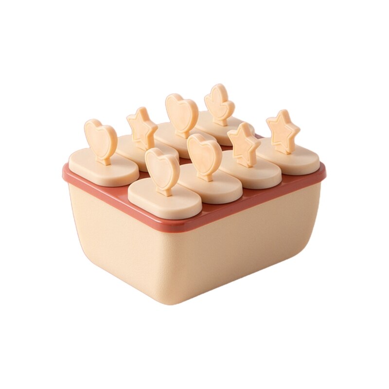 A0KE DIY Cute Shape Reusable Ice Cream Mold Plastic Convenient to Hold for Kids Easy Clean Can be Disassembled Durable: Pink