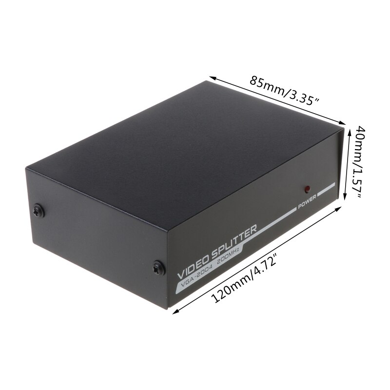 4 Port VGA Frequency Divider 200Hz Video Splitter High Frequency 1600*1280 Resolution