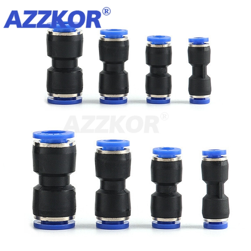 5PCS PU Pneumatic Connector Push in Hose Straight Pneumatic For Connect Air Pneumatic Connector Components 4 6 8 10 12 16 mm