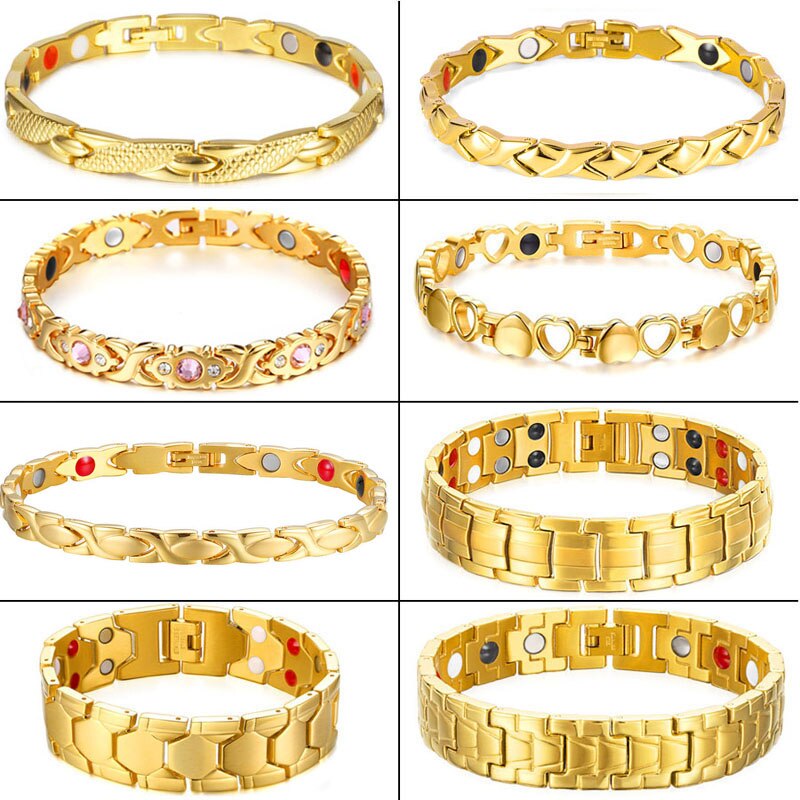 99.99% Pure Germanium Gezondheid Armband Voor Mannen Vrouwen Korea Populaire Rvs Magnetische Toermalijn Energie Power Sieraden