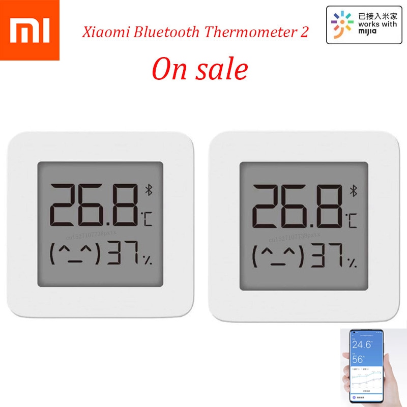 In Stock XIAOMI Mijia Bluetooth Thermometer 2 Wireless Smart Electric Digital Hygrometer Thermometer Work with Mijia APP