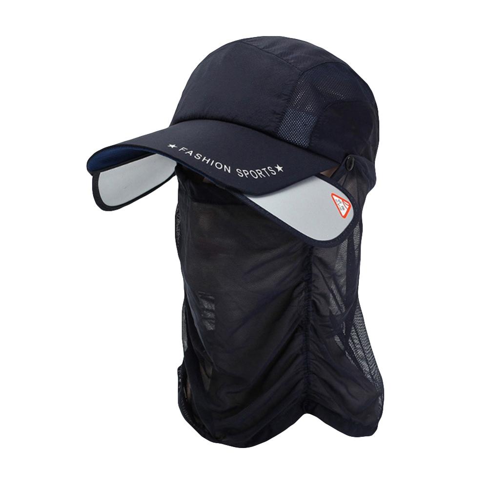 Outdoor Sport Hiking Visor Hat UV Protection Face Neck Cover Fishing Sun Protect Baseball Cap With Detachable Face Mask: ZL