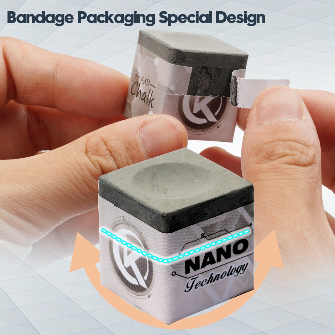 KONLLEN Billardkreide, Griff, Krafthaftung, Sturzigkeit, Pool-Queue-Kreide, Snooker-Kreide, schwarze Kreide, Nano-Technologie-Material, Kreide
