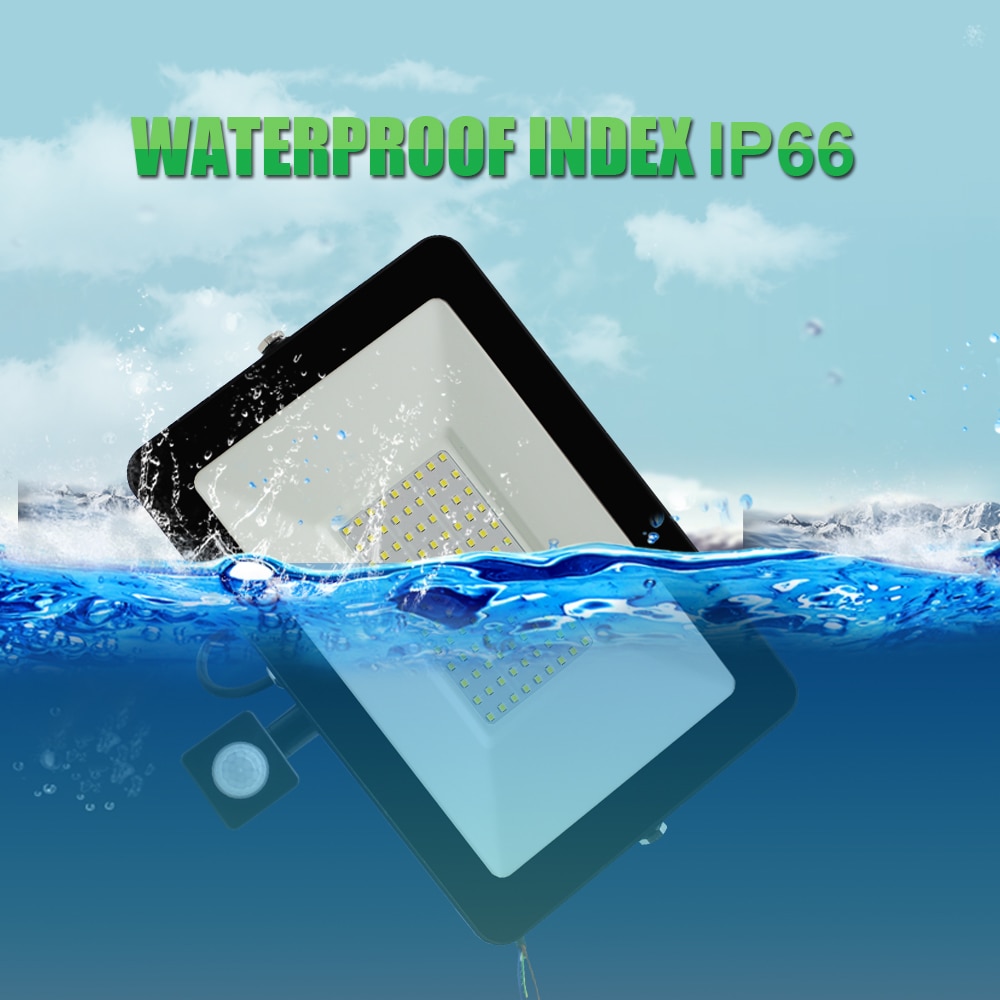 Motion Sensor Led Overstroming Licht 220V10W 30W50W100W150W IP65 Outdoor Led Spotlight Wandlamp Reflector Led Waterdichte Schijnwerper