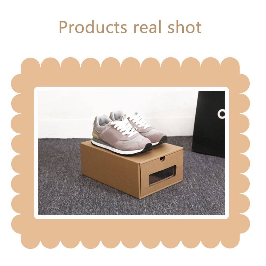 Thickened Kraft Cardboard Shoes Box For Men Women Children Transparent Drawer Shoebox Shoes Stoage Case Organizador De Zapato