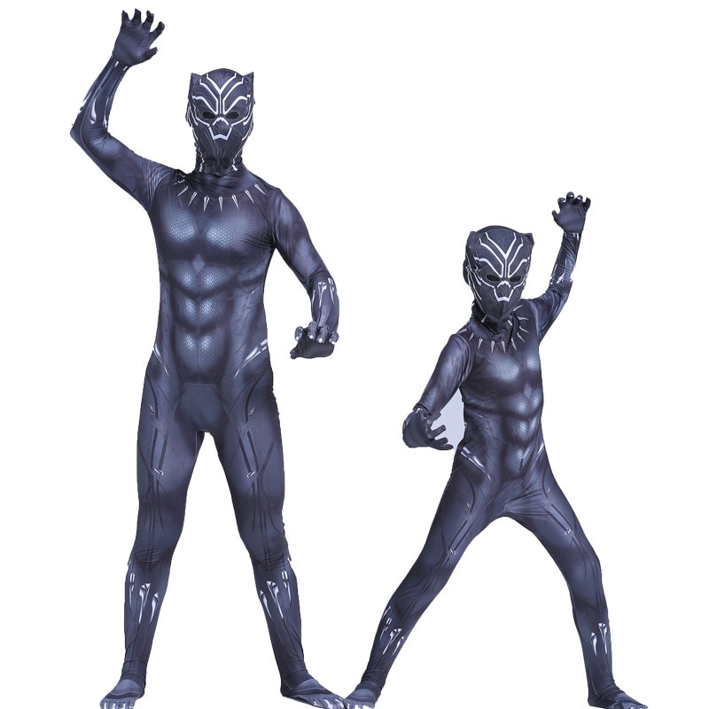 Costumes de panthère noire déguisement d'halloween capitaine amérique guerre civile film Marvel panthère noire cosplay enfants super-héros Costume