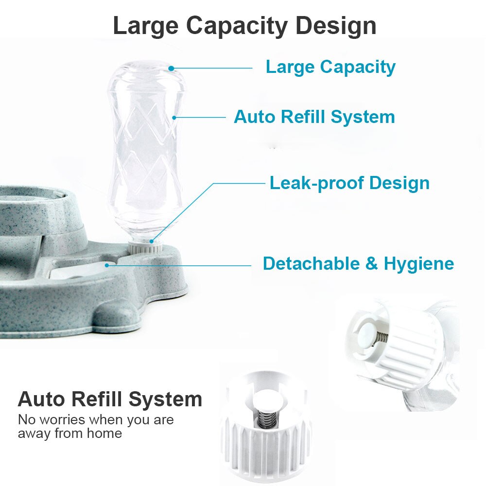 Automatisk foderautomat til kæledyr hundemad dispenser kat drikkeskål stor kapacitet kattefoder foderskåle til hunde kæledyr automatisk foderanordning