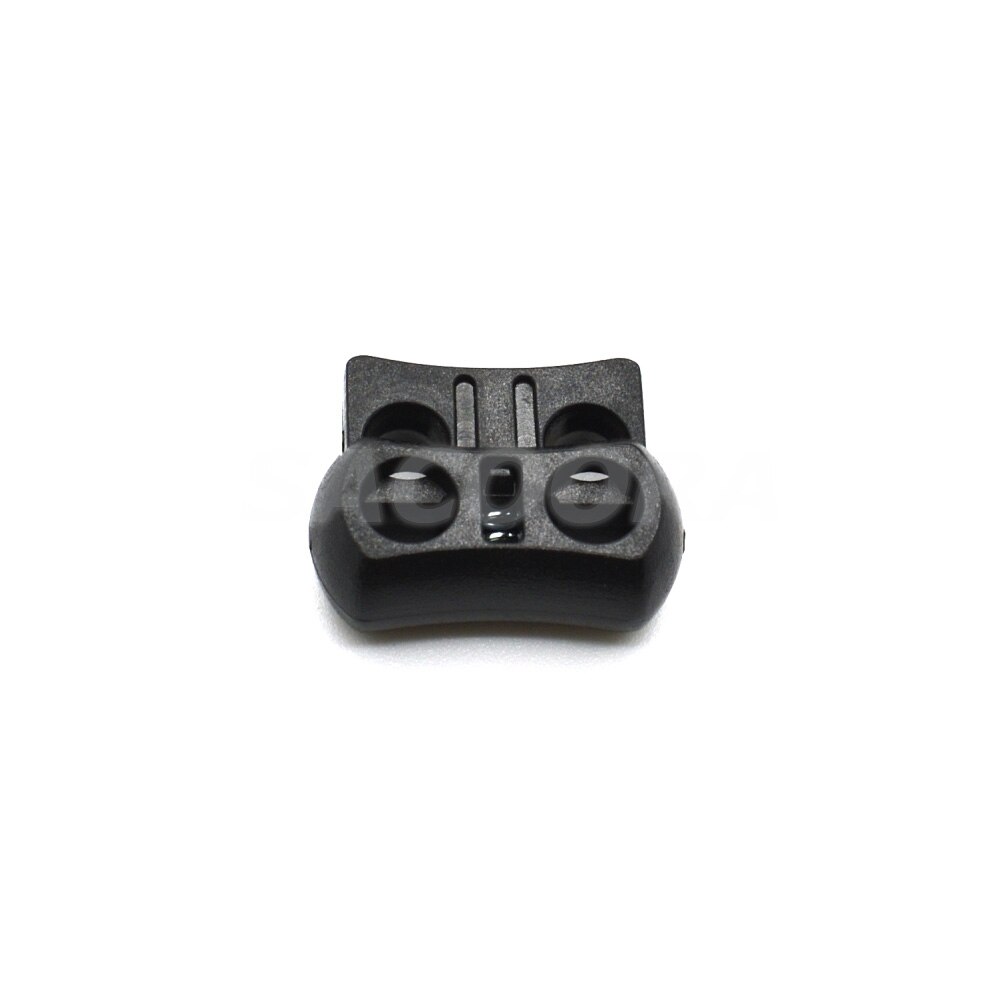 25pcs/pack 2 Holes Cord Lock Toggle Stopper Plastic toggle clip Black 15mm*20mm*7.5mm K-111