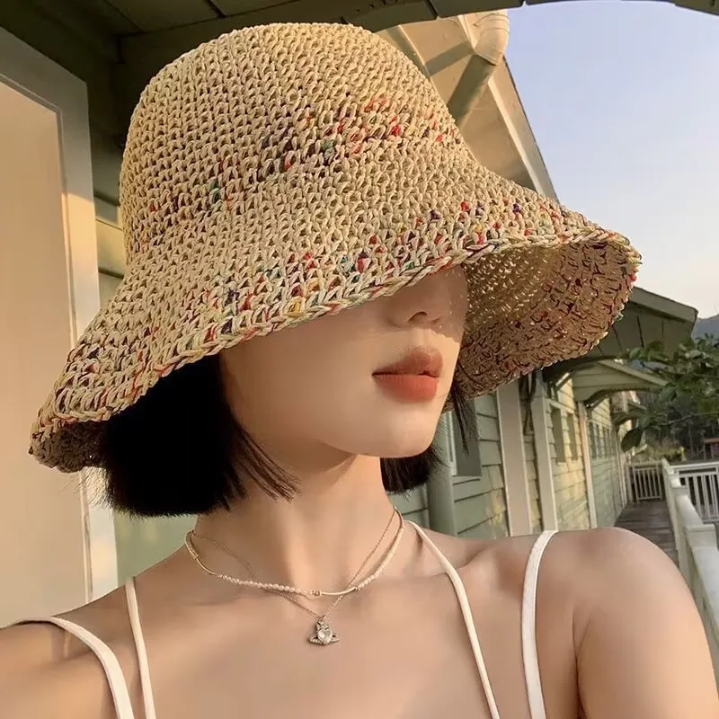 Straw Hat for Women Handmade Summer Hat Beach Travel Outdoor Summer Sun Hat Perfect for Panama Cap
