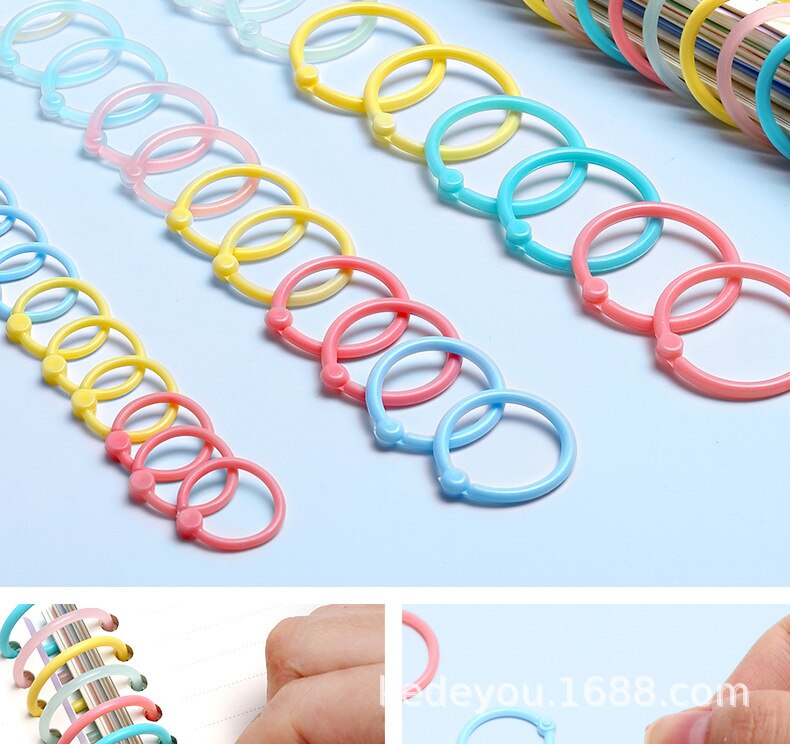 Multi-color Single Hole Book Ring Binder Ring Segmented Plastic Loose Leaf Binder Binder Strip Binding Ring Universal Office