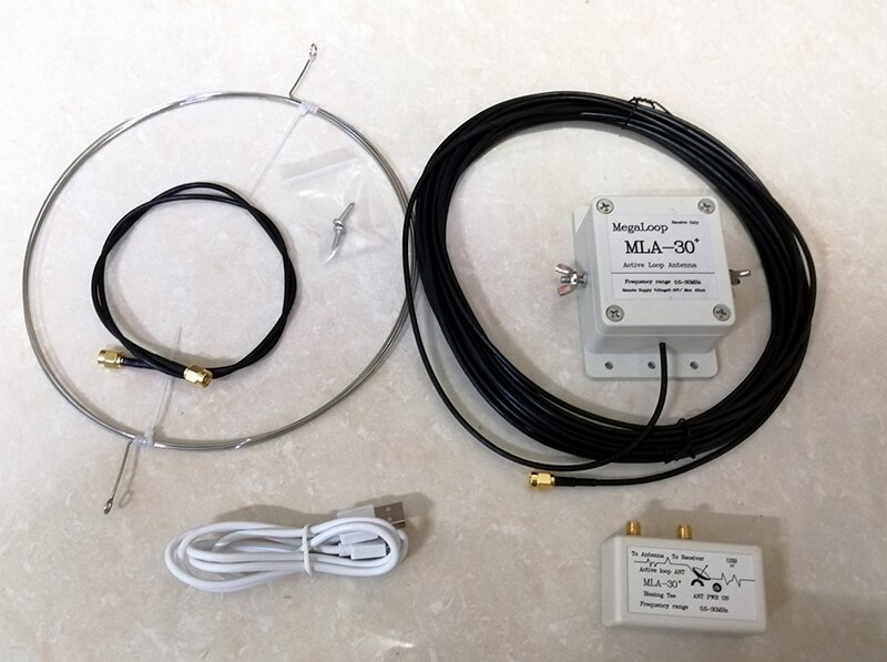 MLA-30 + (plus) 0.5-30mhz anel ativo receber antena de baixo nível de ruído média onda curta sdr loop antena de rádio de ondas curtas