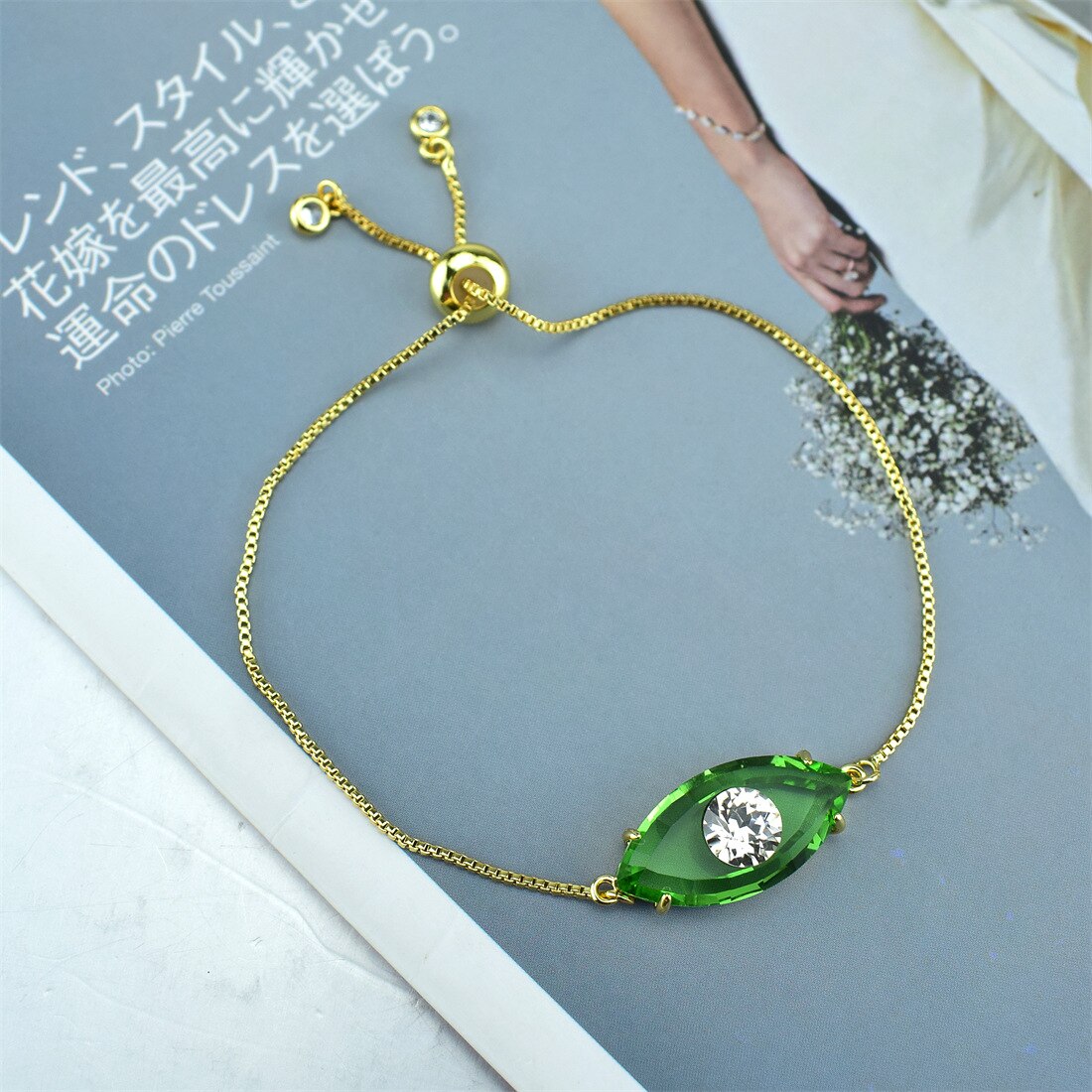 Turkije Evil Eye Armband Dames Crystal Zirkoon Eenvoudige Temperament Sieraden: 7