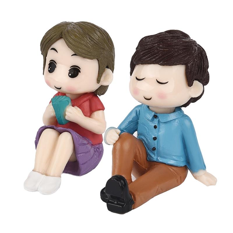Resin Sweet Couple Marry Wedding Home Garden Decoration Ornaments Mini Crafts Bonsai Micro Landscape DIY Craft: Default Title
