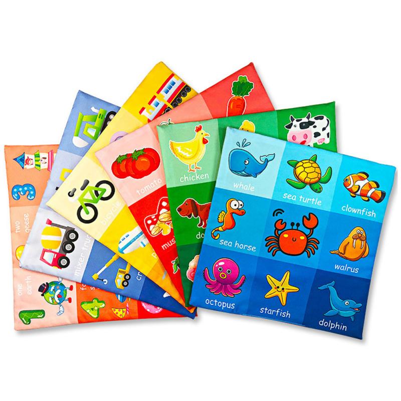 Produkt baby legetøj blød klud bog ni firkantet gitter ring papir klud bog baby tidlig uddannelse intellektuel udvikling legetøj