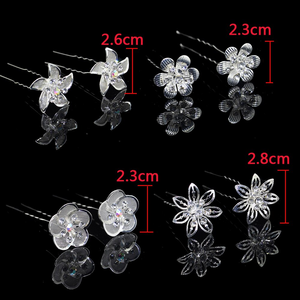 AINAMEISI 20PCS di Cerimonia Nuziale di Modo Dei Monili Dei Capelli Da Sposa a forma di U Forcelle Delle Donne Del Fiore Del Rhinestone Accessori Per Capelli All'ingrosso