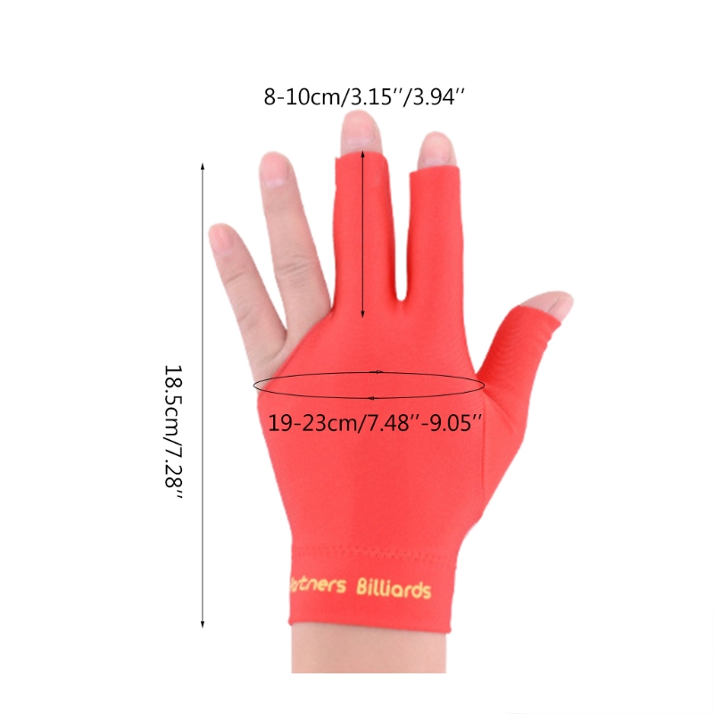 Billiards Three Fingers Glove Snooker Glove Special High Grade Fingerless Billiard Gloves Sports Equipment Free Size