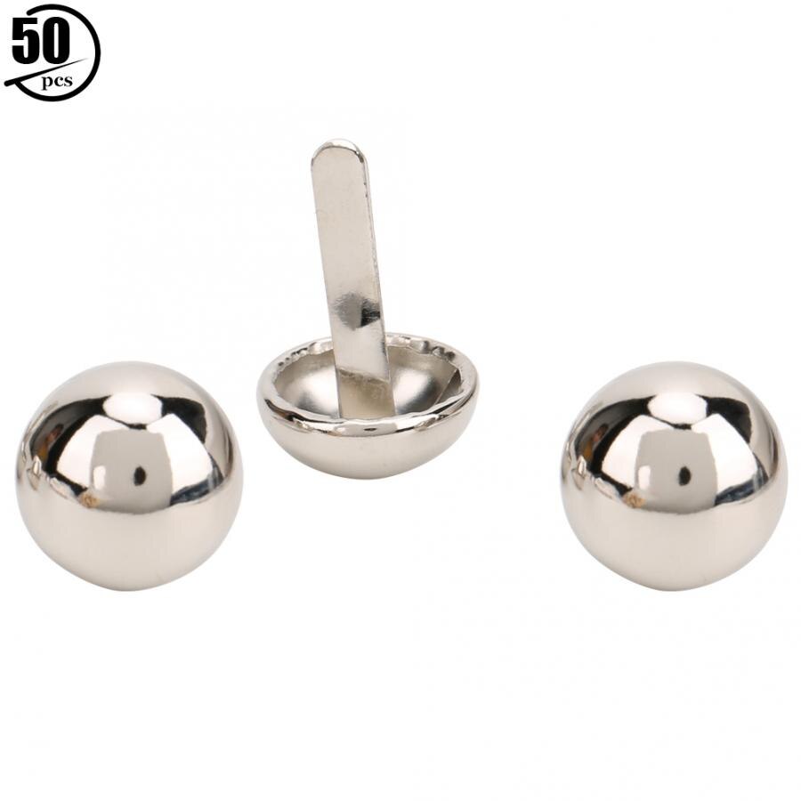 Remache en forma de seta de aleación de Zinc, decoración artesanal de 15MM, remaches de tuerca para bolsa, zapatos, sombrero, accesorios de ropa, 50 Uds.: Plata antigua