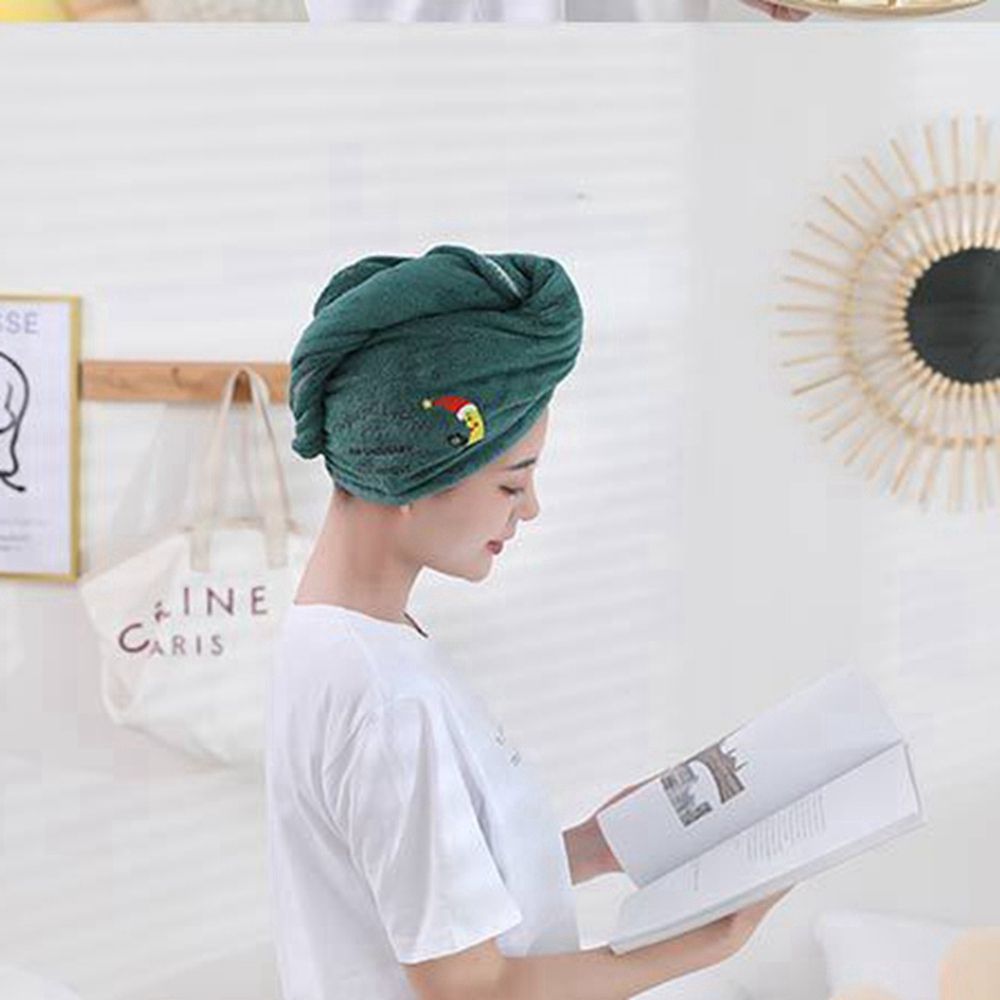 Toalla suave de microfibra para mujer y adultos, para el cabello Toalla de baño, toalla de rizo para el hogar, turbante para secar el cabello, 1 unidad: green