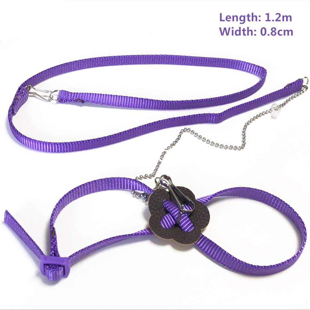 Einstellbare Haustier nutzbar machen und Leine Für Hamster Frettchen Ratte Maus Hase Nylon Geschirre Weste Blei Seil Leine Guinea Schwein Zubehör: Violett