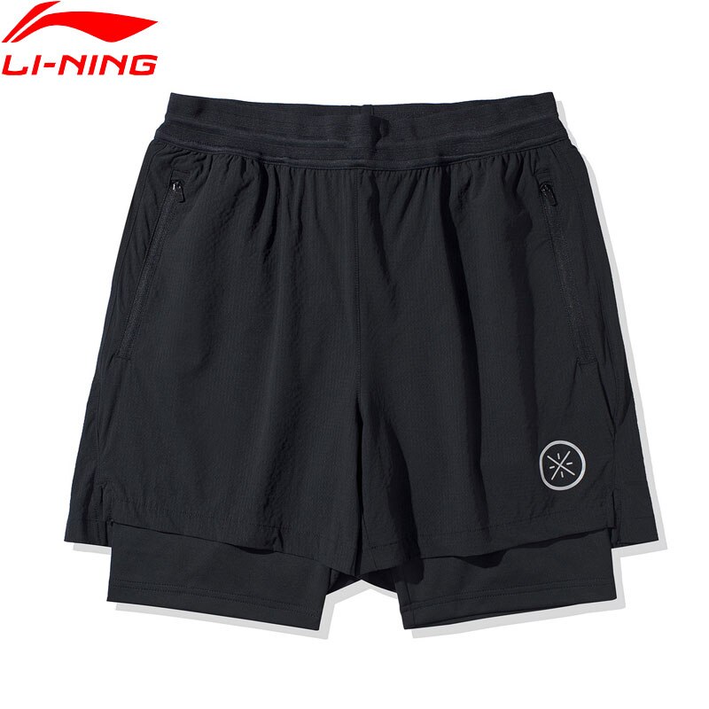 Li-Ning Männer Wade Serie Track Shorts 77.4% Nylon 22.6% Spandex li ning Futter Regular Fit Sport Fitness Shorts AKSQ051