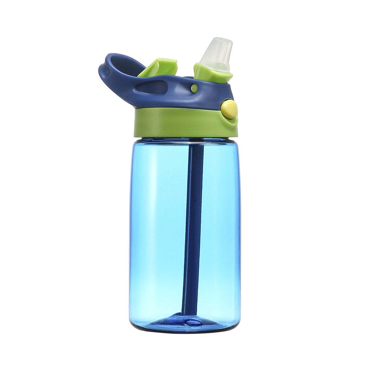 Botellas deportivas de plástico para niños, botella de agua para beber zumo, para la escuela, al aire libre, 400ml: Azul