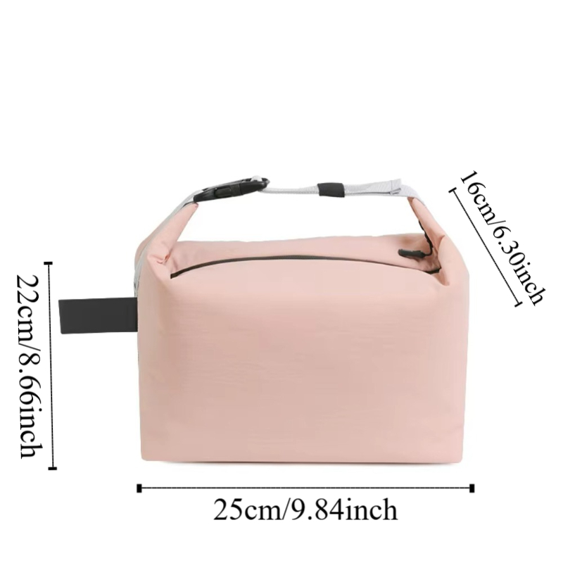 Foldable Insulated Bag Leak-Proof Large Capacity Insulated Lunch Bag Eco-Friendly Waterproof Cooler Lunch Handbag Office Worker