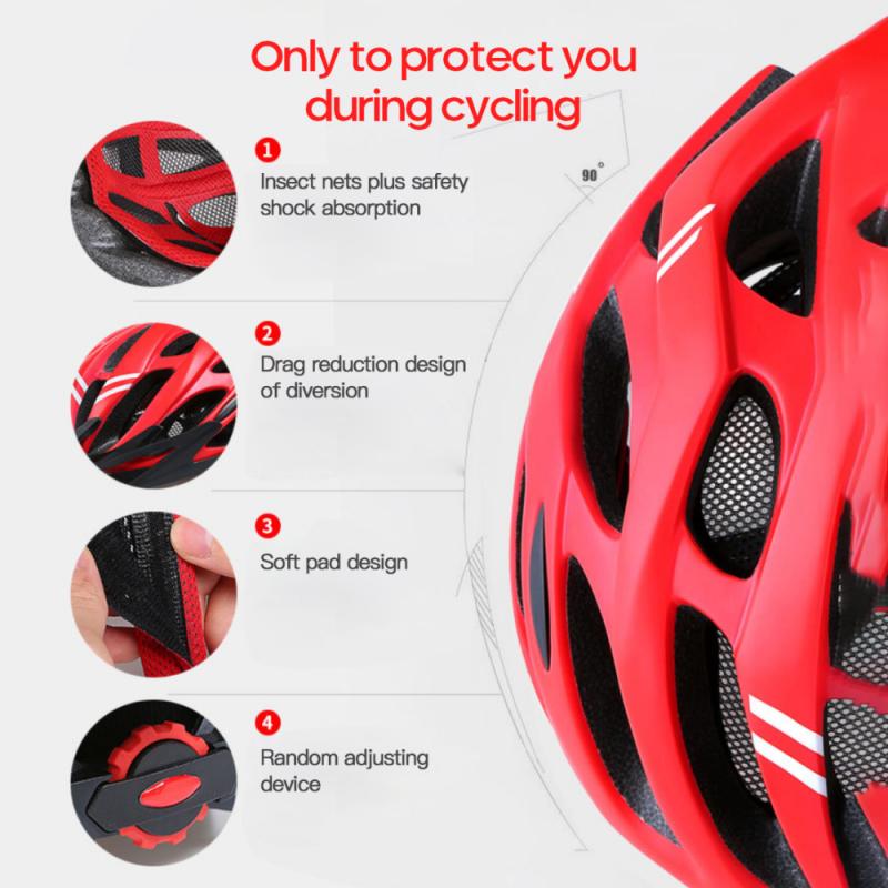 Mannen Vrouwen Fietshelm Met Licht Fiets Ultralight Helm Intergrally-Gegoten Mountain Road Bike Fiets Mtb Helm Veilig Unisex