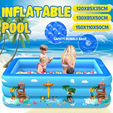 120/130/150cm Children Bathing Tub Baby Home Use Paddling Pool Inflatable Square Swimming Pool Kids Inflatable Pool ball pit