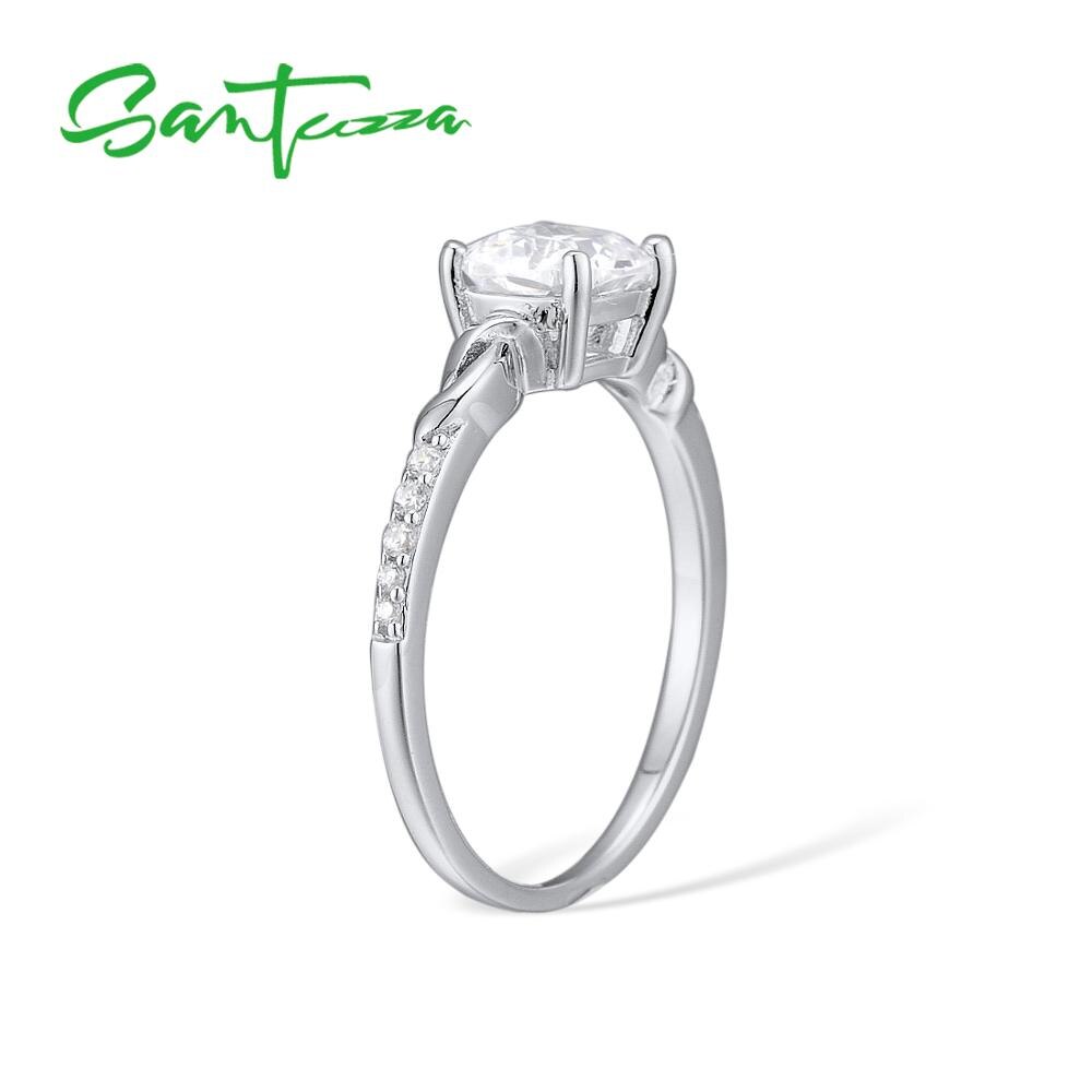 Santuzza Anelli D'argento per le Donne di Fidanzamento Anello di Cerimonia Nuziale Pietre DELLA CZ Anello fascia di Cerimonia Nuziale Puro 925 sterlina d'argento Gioelleria Raffinata E Alla Moda