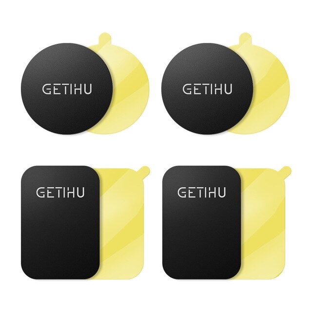 GETIHU 3 teile/los Metall Platte Für Magnetische Auto Telefon Halter Universal Eisen Blatt Disk Aufkleber Montieren Smartphone Mobile Magnet Ständer: 2 Round and 2 Square