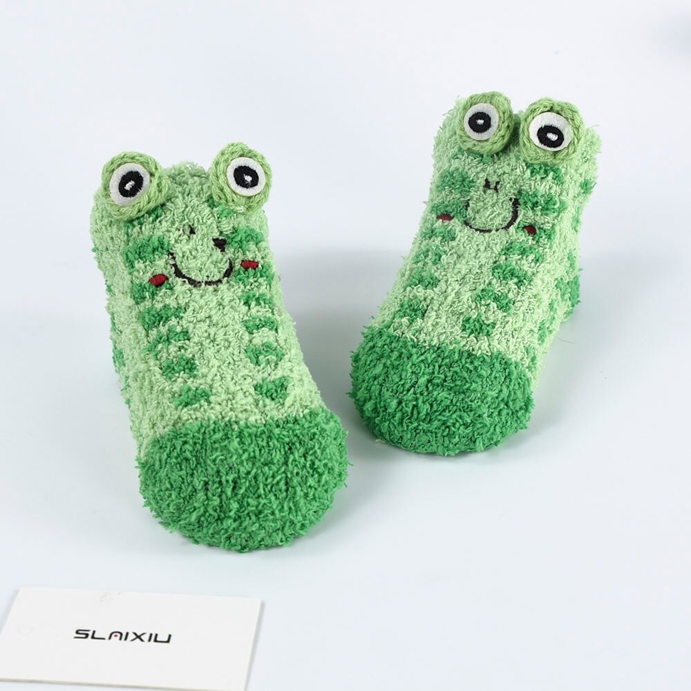 8-Stijlen Dier Patroon Baby Baby Sok Kawaii Kinderen Sokken Verjaardag Feestdagen Voor Kids Meisjes Jongens Peuter Kleding 1-3T: Frog