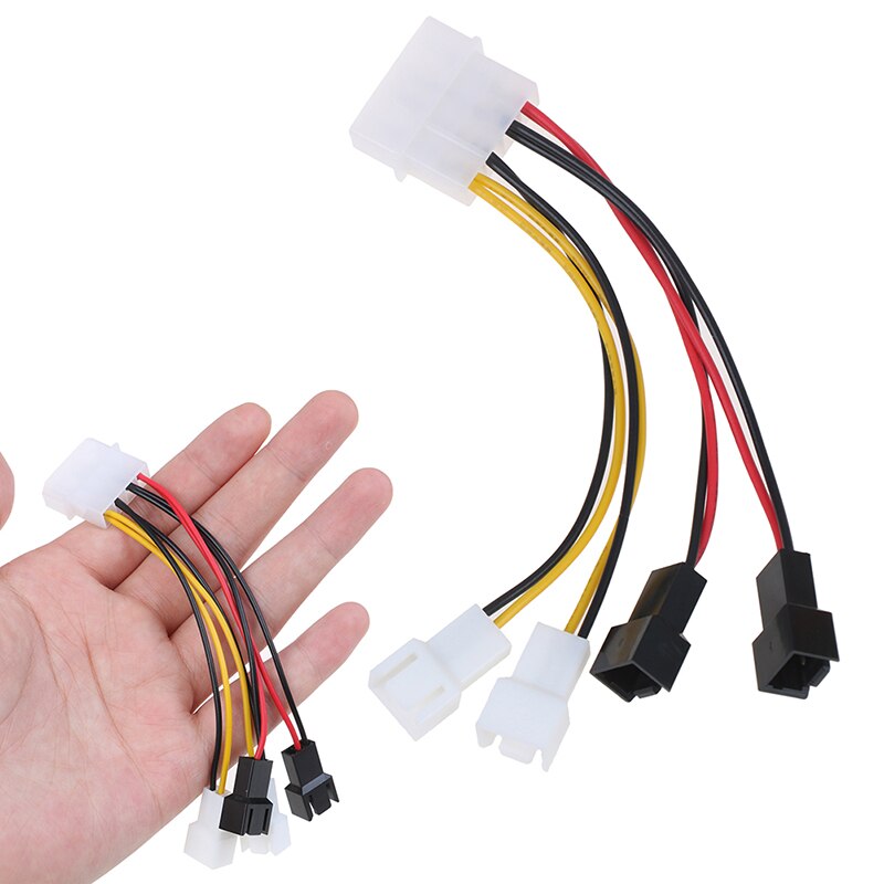 1pcs 4-Pin Molex To 3-Pin Fan Power Cable Adapter Connector 12v*2/ 5v*2 Computer Cooling Fan Cables For CPU PC Case Fan Cable