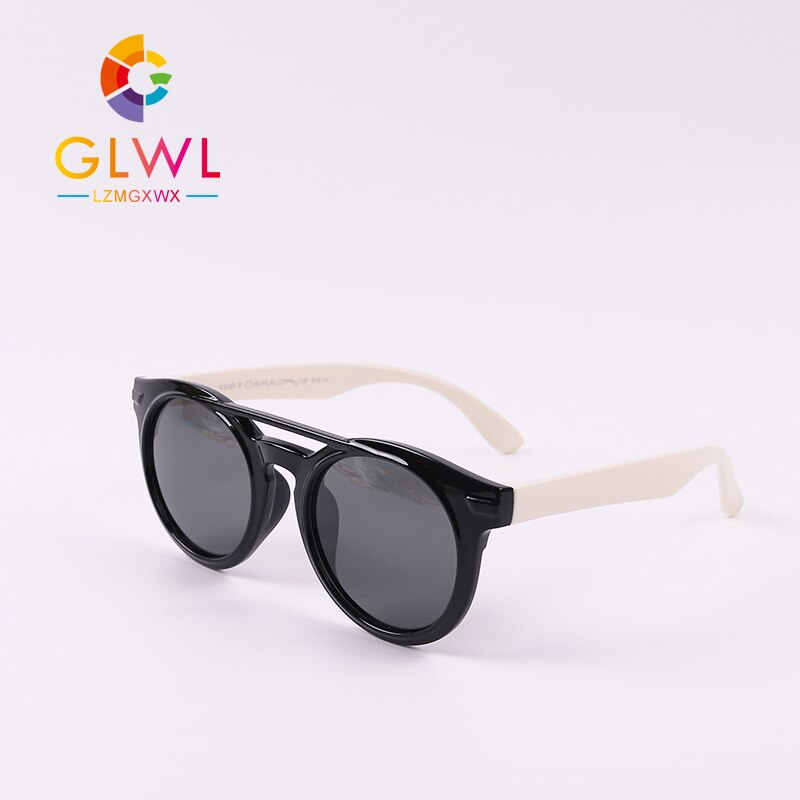 Gafas de sol redondas polarizadas con cuerda para niños y niñas, lentes de seguridad UV para bebés, estilo 400,: A1910-7B