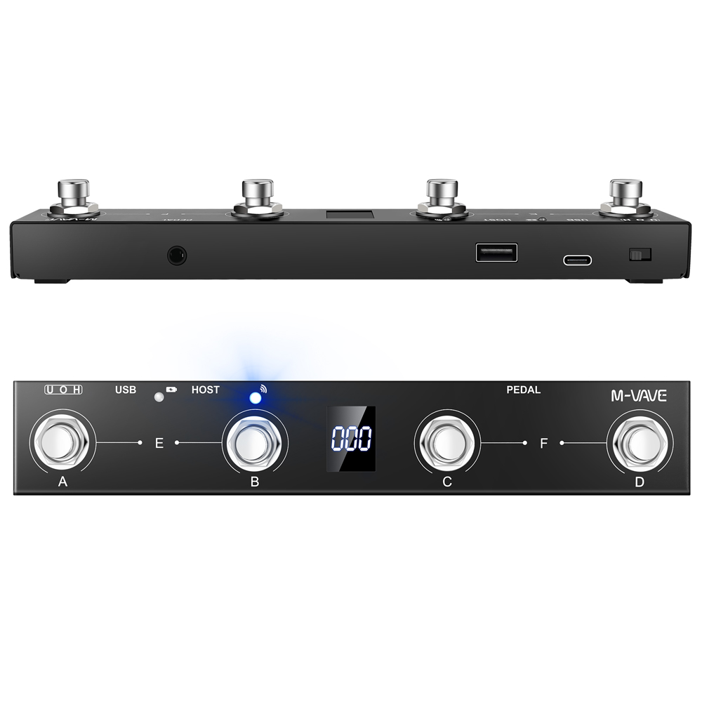 M-VAVE Chocolate Plus controlador Midi inalámbrico teclado 4 botones interruptor de pie compatible con función de Control de interfaz de Host MIDI