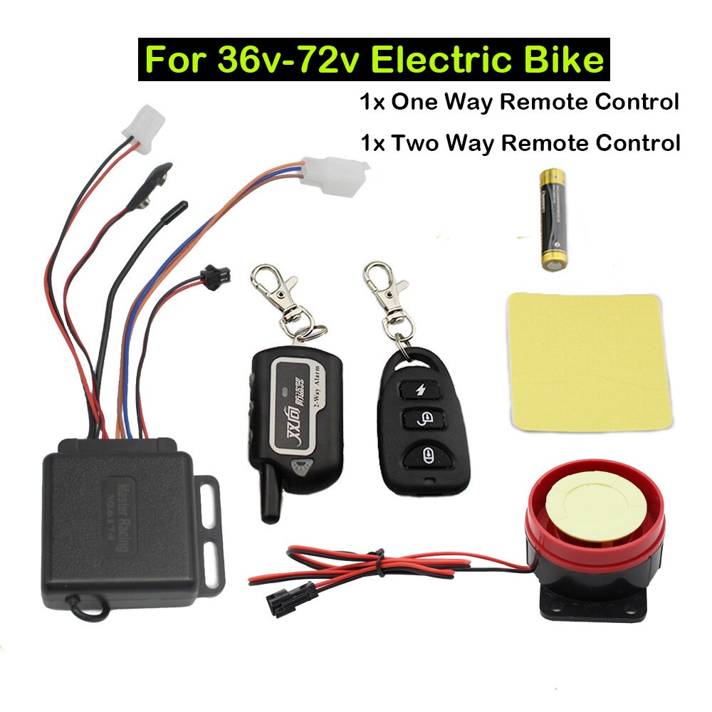 2-vejs Motorcykel Tyverialarm - Fjernstart Motor - 36V-72V - Elektrisk Scooter Alarm: Lavendel