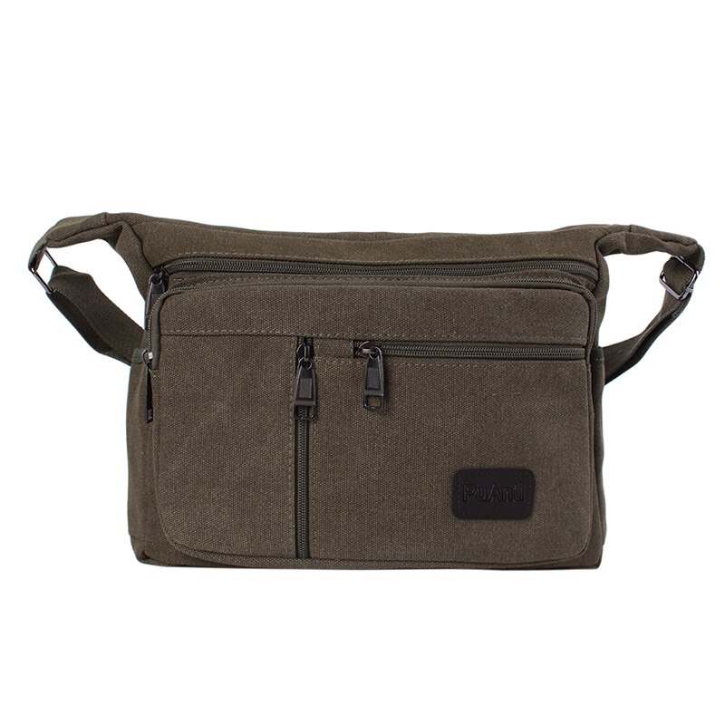 nouvelle rétro décontracté sac à bandoulière toile en plein air Simple sauvage diagonale unisexe unique épaule sac de messager: army green