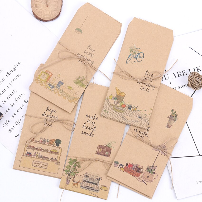 5PCS Those Little Things Cute Paper Envelopes Kraft Paper Envelope Scrapbooking DIY Decorative Card Scrapbooking