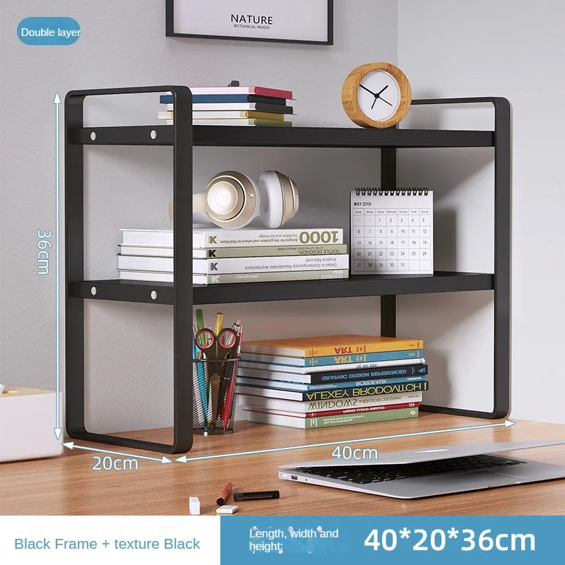 Shelf Desktop Storage Bookshelf Student Document Shelf Computer Racks Tiered Cabinet Office Accessories Stationery Holder