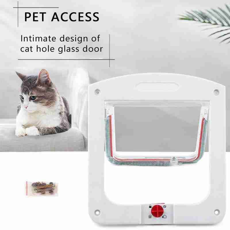 Puerta de seguridad con cerradura para mascotas, puerta de Control inteligente para entrada o salida, para perros y gatos, 14 Kg o menos