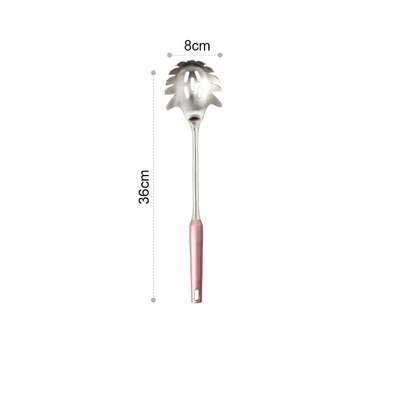 7Pcs Roze Goud Keuken Huishouden 304 Roestvrij Staal Keukengerei Set Koken Lepel Schop Keukengerei: silver noodles spoon