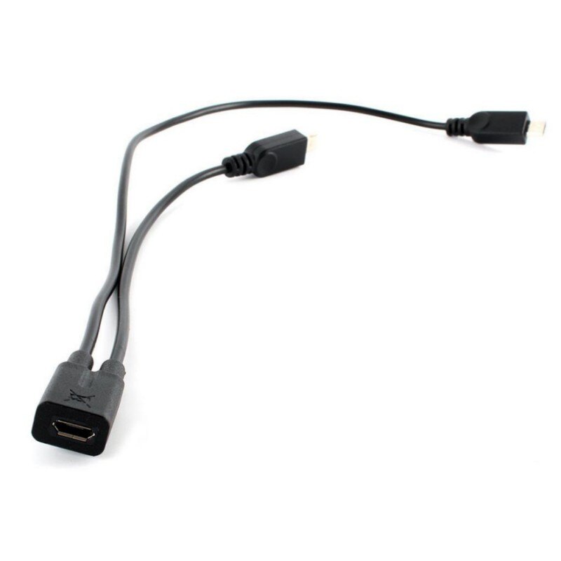 For Phone Sync Data Cable Micro USB 2.0 Splitter Y 1 Female To 2 Male Data Charge Cable Extension Cord