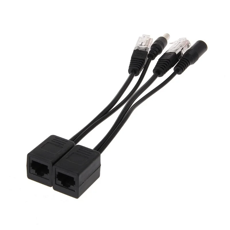 POE Adapter cable RJ45 Injector Splitter Kit Tape Screened Passive Power Over Ethernet12-48v Synthesizer Separator Combiner