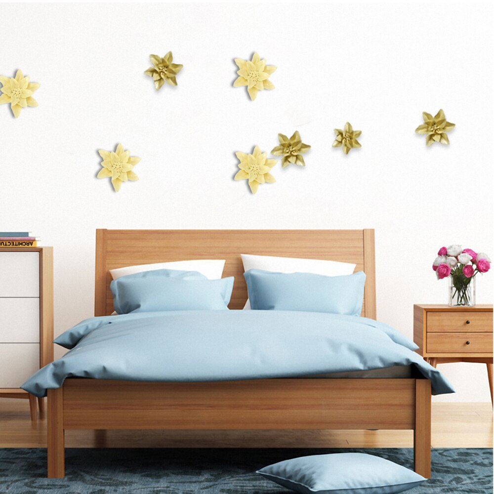 Ceramic Art Flower Wall Hanging Wall-mounted Decor Craft Artificial Stereoscopic Luoyang Peony Hanging Decor for Living Room Hom: Yellow 2