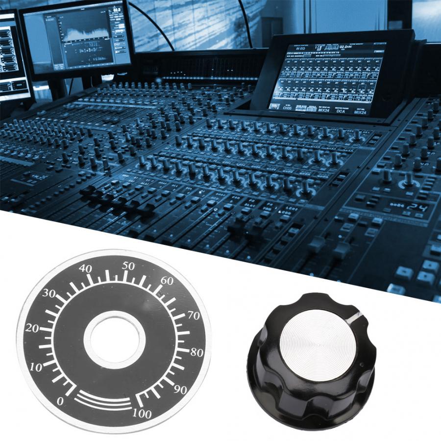 10Pcs Knob Scale Sheet MF-A03 Potentiometer Rotate Control Knobs + 10Pcs 0-100 Dial Scale Plate Sheet