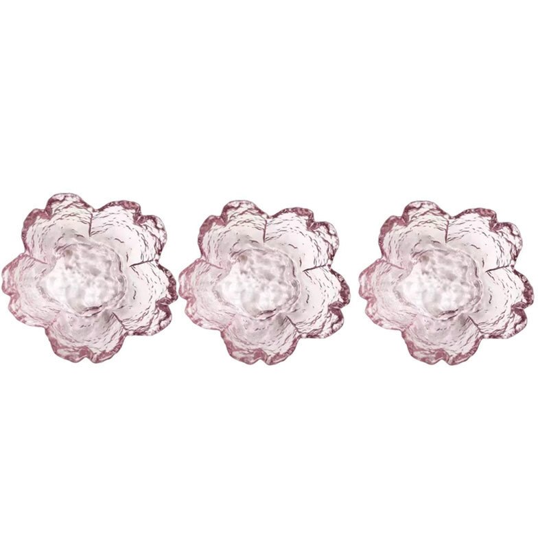 3pcs Glass Bowl Tableware Gold Outline Sauce bowl Japan Style Cherry Blossoms Seasoning Plate Mini Vinegar Dish Kitchen Supplies: 3pcs NO Gold Inlay
