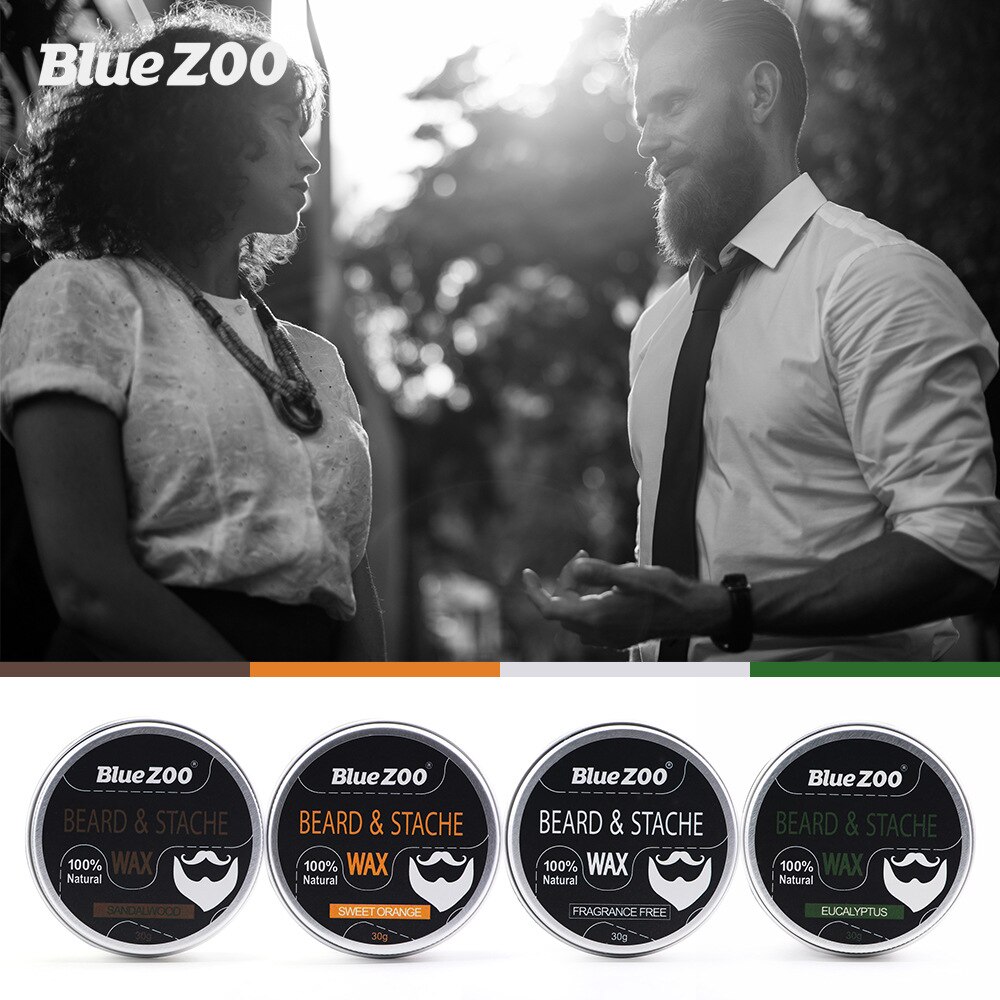 Bleu Zoo bio revitalisant hydratant barbe soin naturel hommes barbe cheveux cire baume cire pour hommes quotidien barbe style 2092