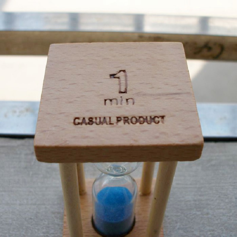 5 minuten zandtimer, houten zandloper, timer, decoratieve zandklok voor